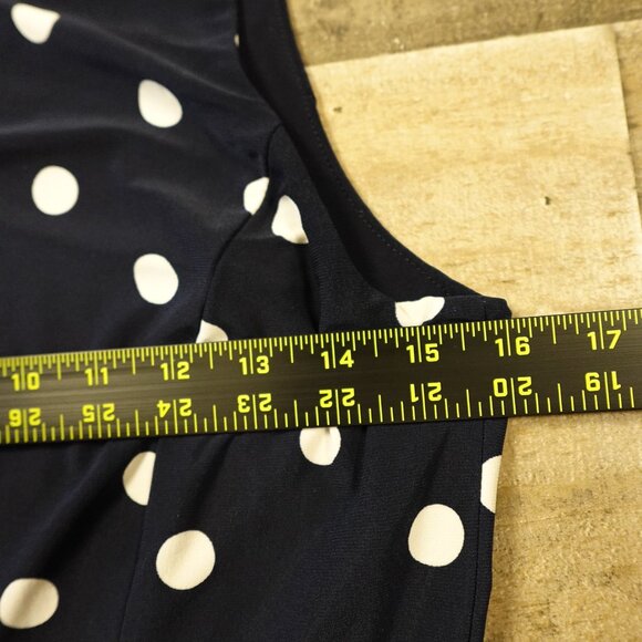 Lauren Ralph Lauren Polka Dot Sleeveless Dress Women’s 6 Navy White Retro Chic - Picture 4 of 8